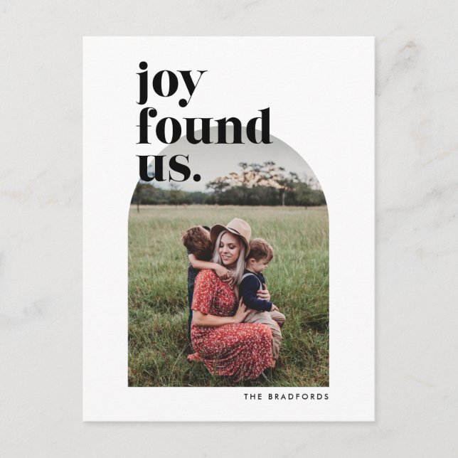 Carte Postale Joy Nous A Trouvé Fête Photo Arché (Devant)