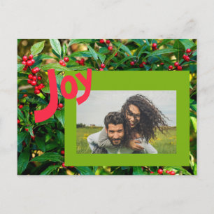 Carte Postale Joy Red Berries Family Photo Holiday