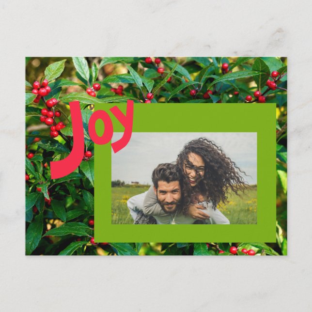 Carte Postale Joy Red Berries Family Photo Holiday (Devant)