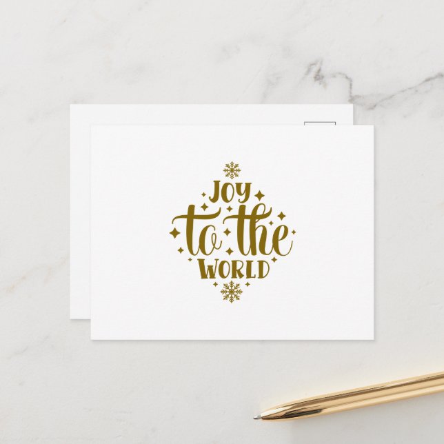 Carte Postale Joy to the World Christmas (Devant/Arrière en situation)