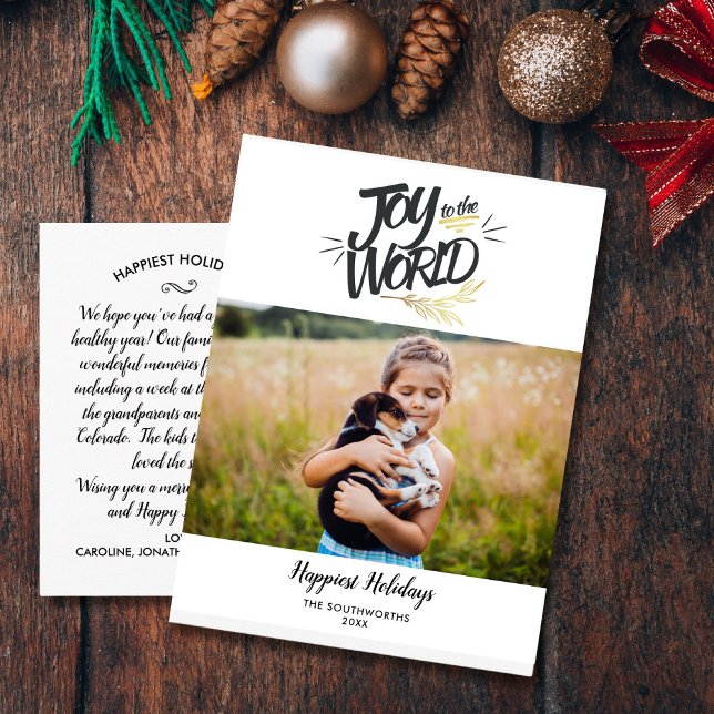 Carte Postale Joy To the World Christmas Holiday Photo Modern (Créateur téléchargé)