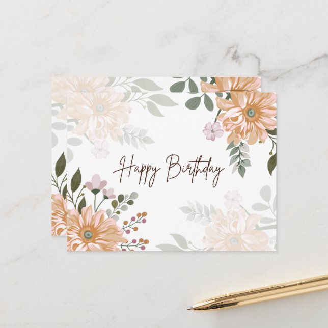 Carte postale Joyeuse Anniversaire (Devant/Arrière en situation)