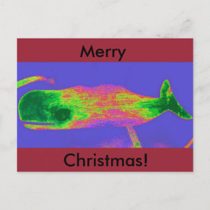 Carte postale Joyeuse baleine de Noël