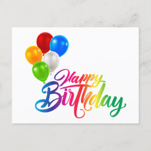 Carte postale Joyeuse Balloons d'anniversaire