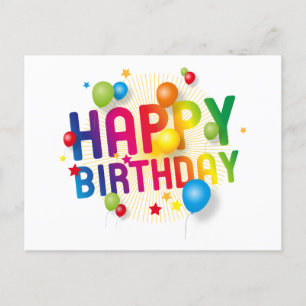 Carte postale Joyeuse Balloons d'anniversaire