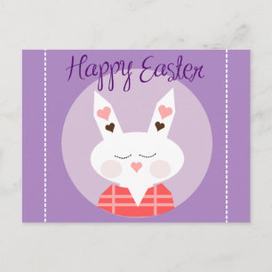 Carte postale Joyeuse Bunny Purple de Pâques