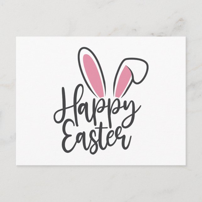 Carte Postale Joyeuse calligraphie de Pâques Lapin Oreilles dima (Devant)