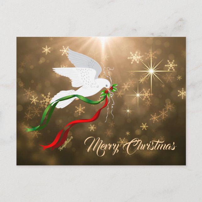 Carte Postale Joyeuse colombe de Noël (Devant)