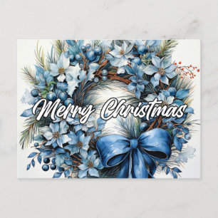 Carte Postale Joyeuse couronne de Noël Joyeuses fêtes