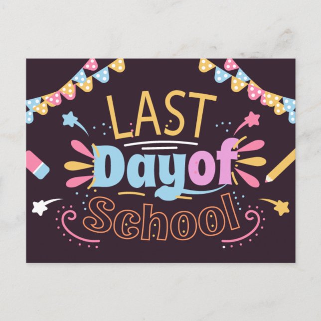 Carte Postale Joyeuse Dernière journée d'enseignant étudiant (Devant)