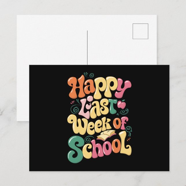 Carte Postale Joyeuse Dernière Semaine D'École Enseignants Élève (Devant / Derrière)