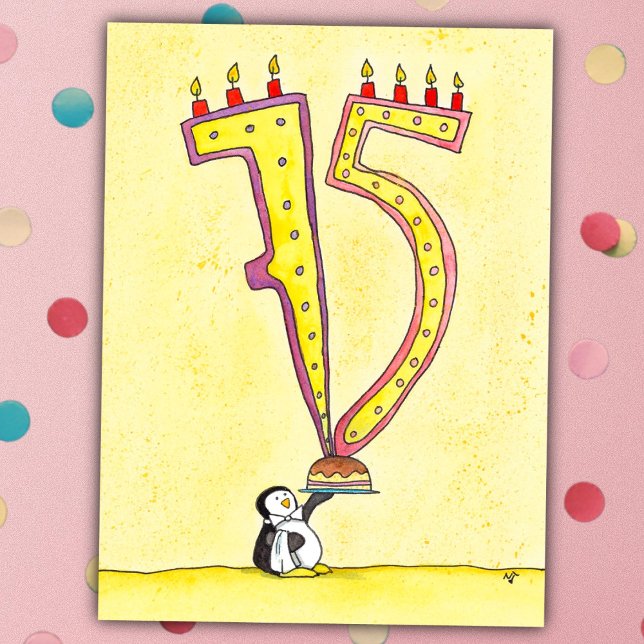 Carte postale Joyeuse du 75e anniversaire par Nico (Créateur téléchargé)