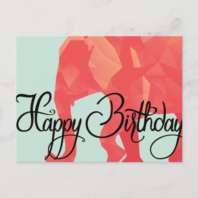 Carte postale Joyeuse Elephant d'anniversaire (Devant)