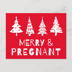 Carte Postale Joyeuse et enceinte à Noël