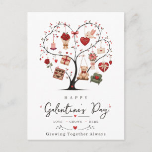 Carte Postale Joyeuse fête de Galentine, Arbre de cœur BFF Amour