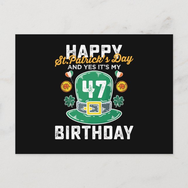 Carte Postale Joyeuse Fête De La Saint-Patrick Et Oui C'est Mon  (Devant)