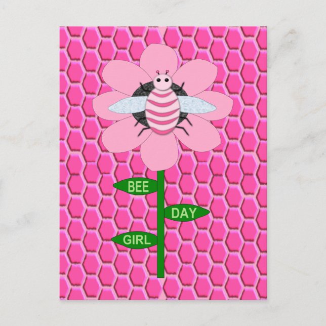Carte Postale Joyeuse Fête de l'Abeille Fille Anniversaire Bourd (Devant)