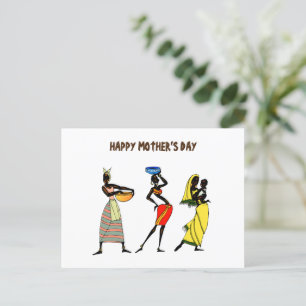 Carte Postale Joyeuse fête des mères Art africain 