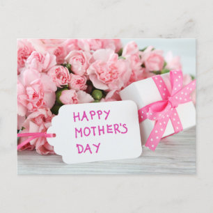 Carte Postale Joyeuse fête des mères Belles fleurs roses