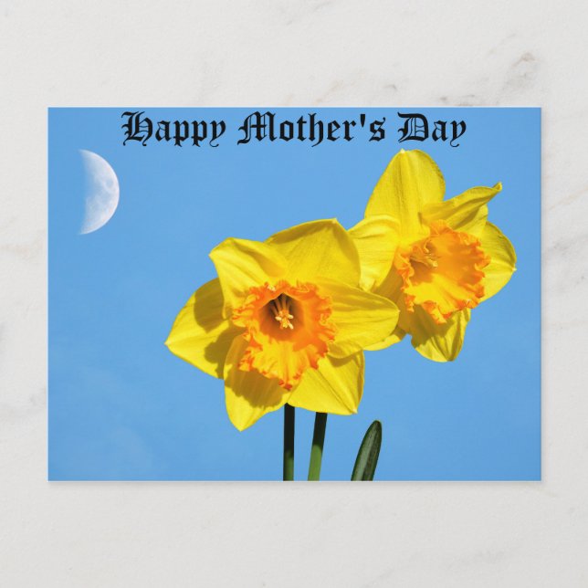Carte Postale Joyeuse Fête des Mères Daffodils Médaille d'or fle (Devant)