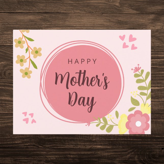 Carte Postale Joyeuse Fête des Mères Florale (Créateur téléchargé)