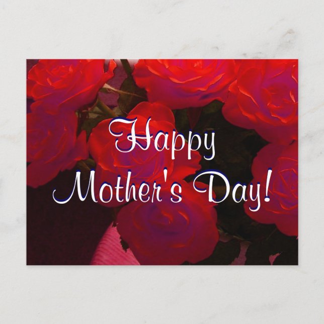 Carte Postale Joyeuse fête des mères Roses rouges I (Devant)