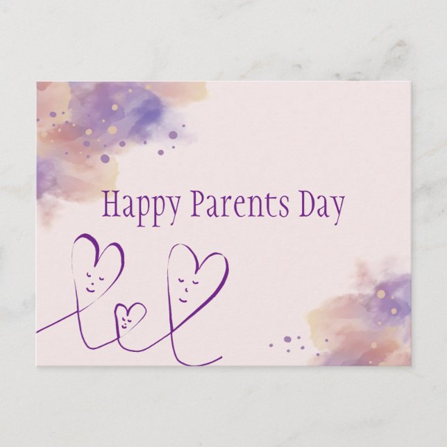 Carte Postale Joyeuse fête des parents (Devant)
