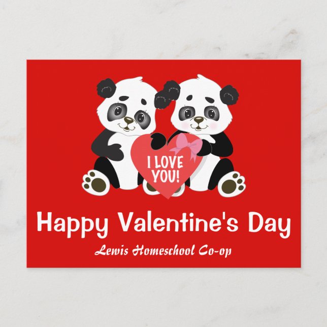 Carte Postale Joyeuse fête des Valentines de votre école materne (Devant)