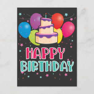 Carte Postale Joyeuse fête du pain de gâteau d'anniversaire Conf