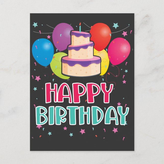 Carte Postale Joyeuse fête du pain de gâteau d'anniversaire Conf (Devant)