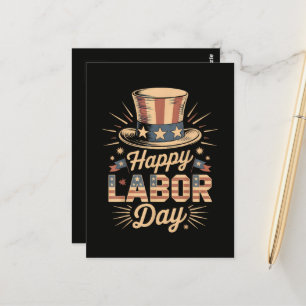 Carte Postale Joyeuse fête du Travail patriotique