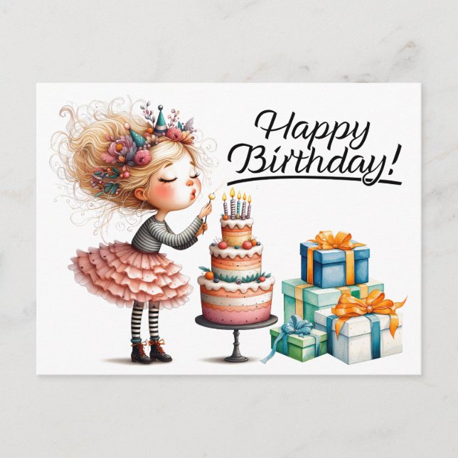 Carte postale Joyeuse Fille d'anniversaire (Devant)