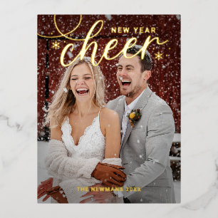 Carte postale Joyeuse FOIL Cheer Swirled