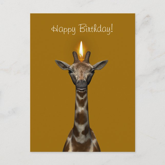 Carte Postale Joyeuse Giraffe d'anniversaire (Devant)