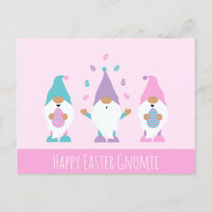 Carte Postale Joyeuse Gnomie de Pâques Jonglant des oeufs de Pâq
