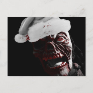 Carte Postale Joyeuse Gory Halloween Zombie Père Noël