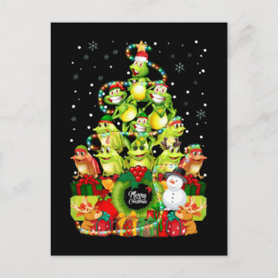 Carte Postale Joyeuse grenouille de Noël Arbre de Noël Grenouill