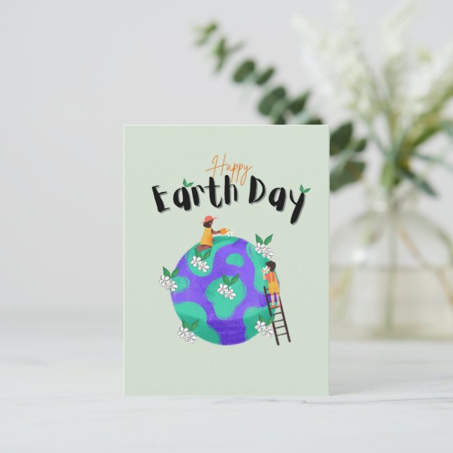 Carte Postale Joyeuse Journée de la Terre (Debout devant)