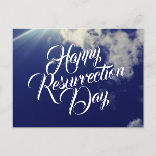 Carte Postale Joyeuse journée de résurrection avec nuages