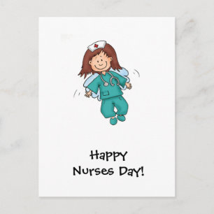 Carte Postale Joyeuse journée des infirmières - Ange dans le dég