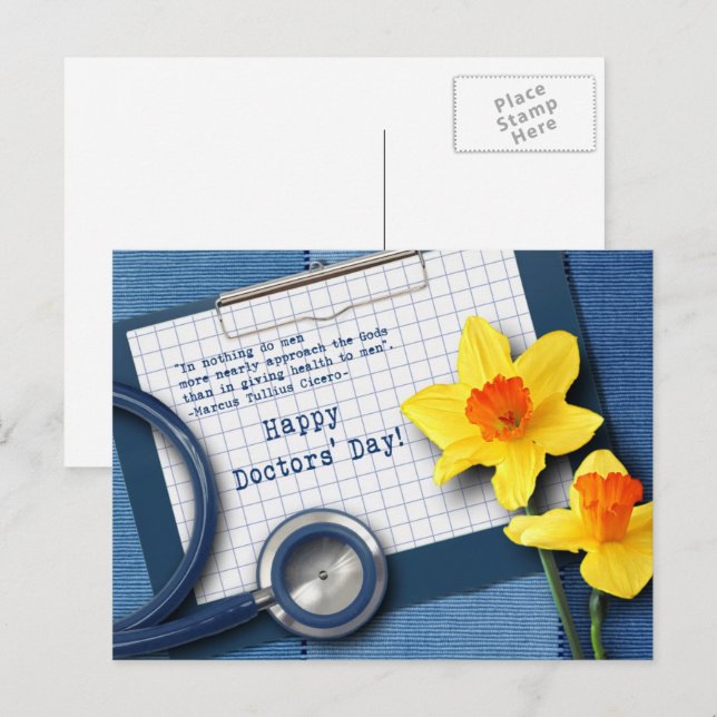 Carte Postale Joyeuse journée des médecins (Devant / Derrière)