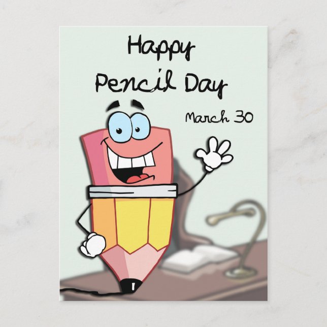 Carte Postale Joyeuse journée du crayon 30 mars (Devant)