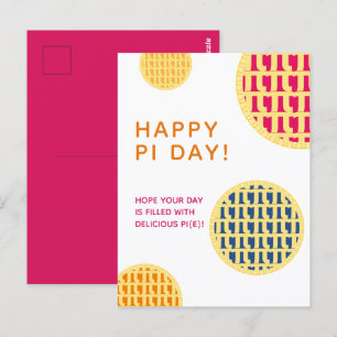 Carte Postale "Joyeuse Journée du Pi !" Délicieux Pi(e)   Pink P