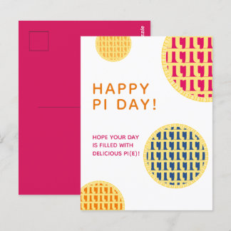 Carte Postale "Joyeuse Journée du Pi !" Délicieux Pi(e) | Pink P