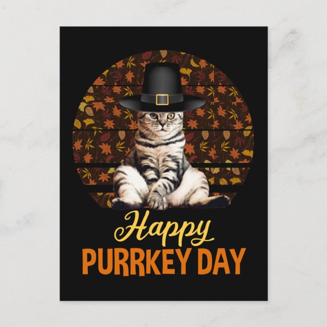 Carte Postale Joyeuse journée Purrkey (Devant)