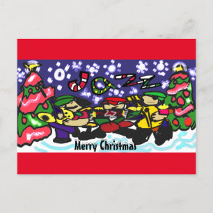 Carte Postale Joyeuse musique jazz de Noël