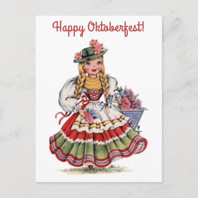 Carte Postale Joyeuse Oktoberfest Allemagne Allemande Voyage fem (Devant)