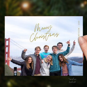 Carte Postale Joyeuse photo de famille de Noël, Moderne Minimali