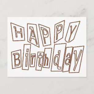 Carte postale Joyeuse Plaque de coloriage d'annive