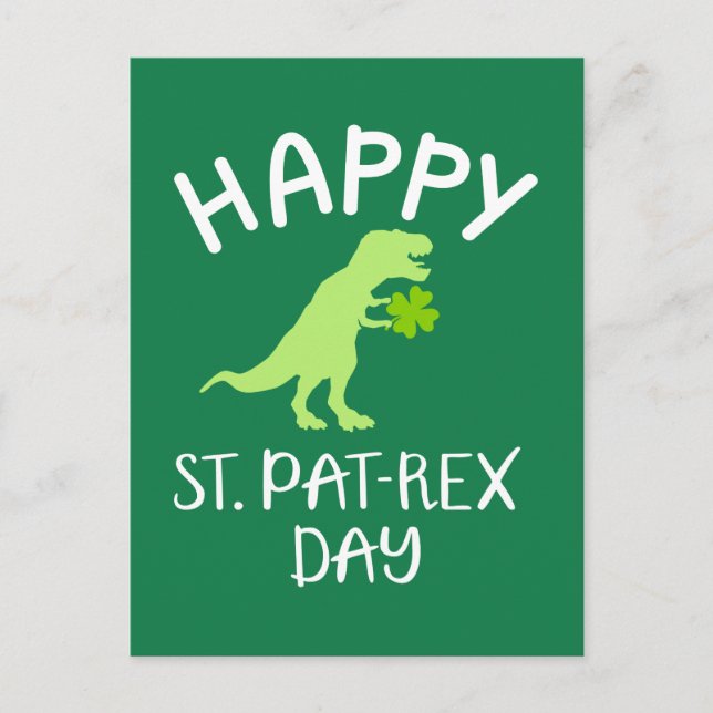 Carte Postale Joyeuse Saint Pat Rex Day St. Patrick's day (Devant)